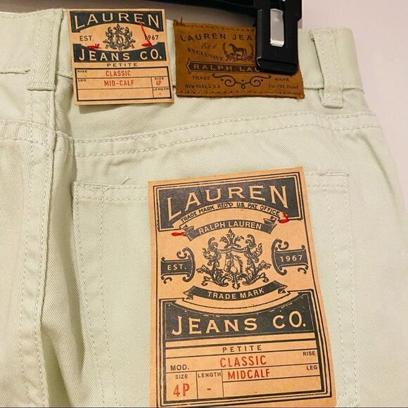 Ralph Lauren Jeans Company Mint Green Mid Calf Petite Jeans Size 4P - Picture 4 of 5